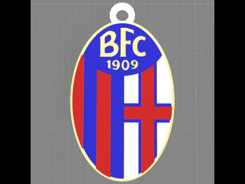 Italy Serie A Bologna Keychain shield color printable and renderable 3D Print Model