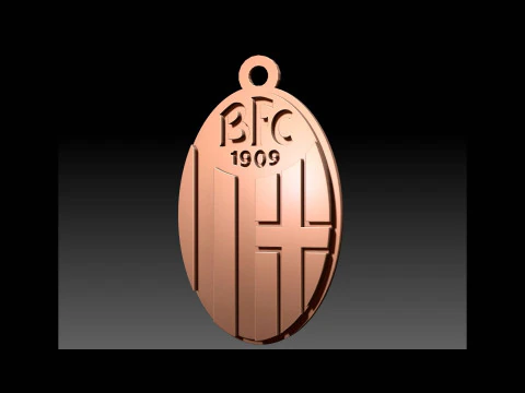 Italy Serie A Bologna Keychain shield color printable and renderable 3D Print Model