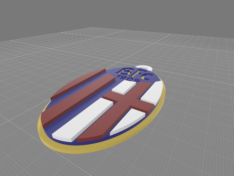 Italy Serie A Bologna Keychain shield color printable and renderable Modelo de Impressão 3D