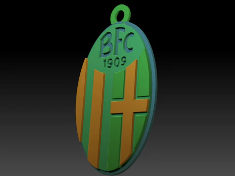Italy Serie A Bologna Keychain shield color printable and renderable 3D Print Model