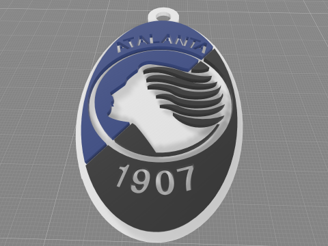 Italy Serie A Atalanta Keychain shield color printable and renderable 3D Print Model