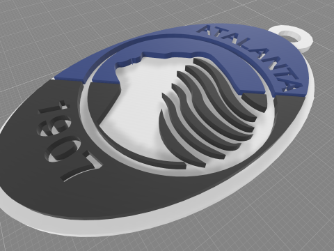 Italy Serie A Atalanta Keychain shield color printable and renderable 3D Print Model
