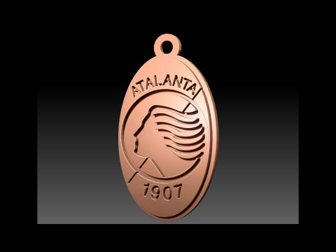 Italy Serie A Atalanta Keychain shield color printable and renderable 3D Print Model