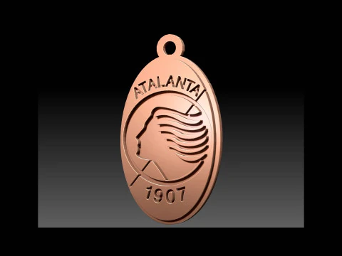 Italy Serie A Atalanta Keychain shield color printable and renderable 3D Print Model