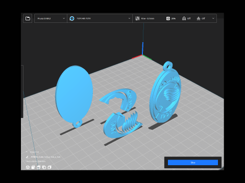 Italy Serie A Atalanta Keychain shield color printable and renderable 3D Print Model