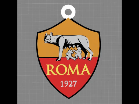 Italy Serie A AS Roma Keychain shield color printable and renderable 3D Print Model