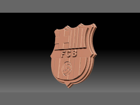 FC Barcelona Keychain Shield color printable and renderable 3Dプリントモデル