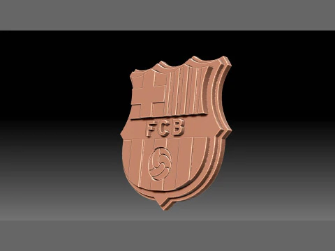 FC Barcelona Keychain Shield color printable and renderable 3D Print Model