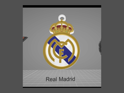La Liga Real Madrid Keychain Shield color printable and renderable 3Dプリントモデル