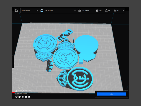 La Liga Real Madrid Keychain Shield color printable and renderable 3Dプリントモデル