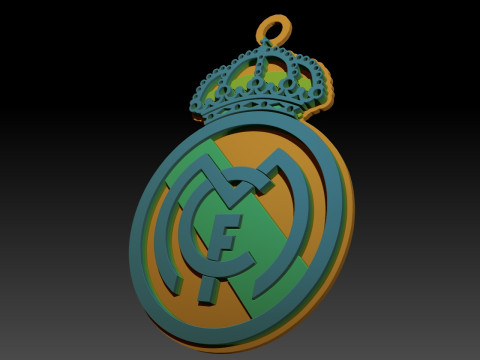 La Liga Real Madrid Keychain Shield color printable and renderable 3Dプリントモデル