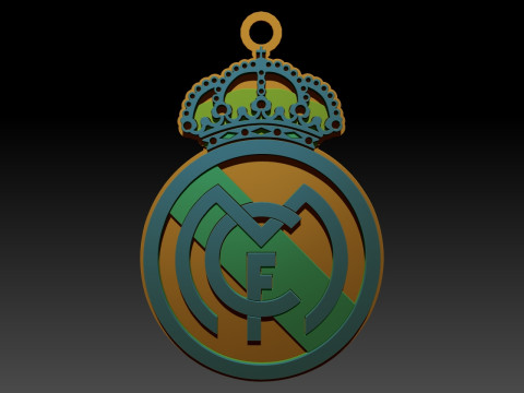 La Liga Real Madrid Keychain Shield color printable and renderable 3Dプリントモデル