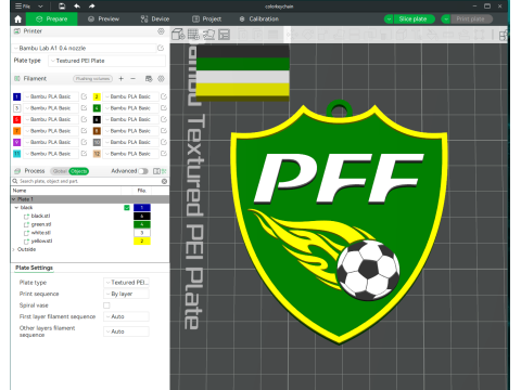 Pakistan Football Federation Keychain Shield color printable and renderable 3D Print Model