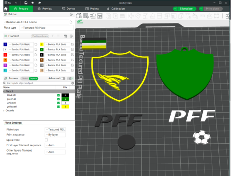 Pakistan Football Federation Keychain Shield color printable and renderable 3D Print Model