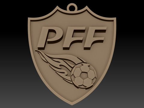 Pakistan Football Federation Keychain Shield color printable and renderable 3D Print Model