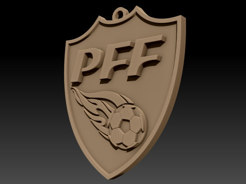 Pakistan Football Federation Keychain Shield color printable and renderable 3D Print Model