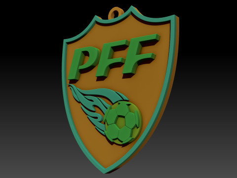 Pakistan Football Federation Keychain Shield color printable and renderable 3D Print Model