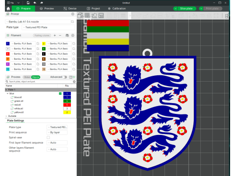 England national football team Keychain Shield color printable and renderable Modelo de Impressão 3D