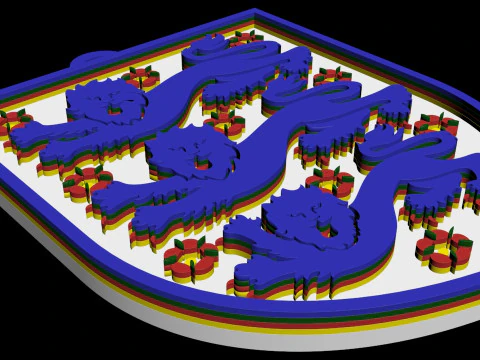 England national football team Keychain Shield color printable and renderable 3D Print Model