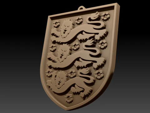 England national football team Keychain Shield color printable and renderable 3D Print Model