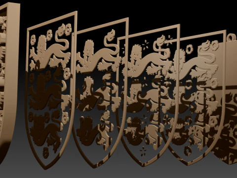 England national football team Keychain Shield color printable and renderable 3D Print Model