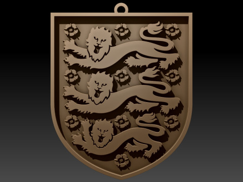 England national football team Keychain Shield color printable and renderable Modelo de Impressão 3D
