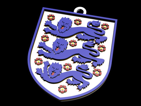 England national football team Keychain Shield color printable and renderable Modelo de Impressão 3D