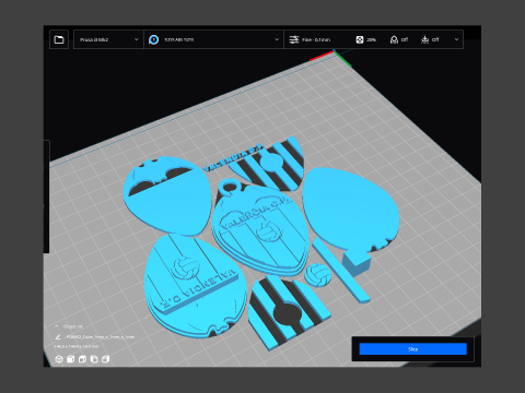 La Liga Valencia CF Keychain Shield color printable and renderable 3D Принт Модель