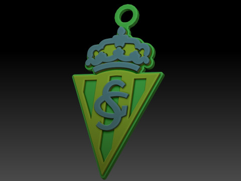 La Liga Sporting Gijon Keychain Shield color printable and renderable 3D प्रिंट मॉडल