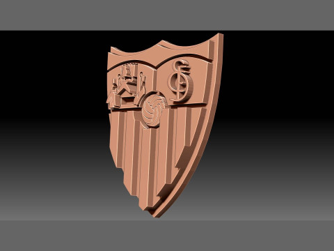La Liga Sevilla Keychain Shield color printable and renderable 3D Print Model