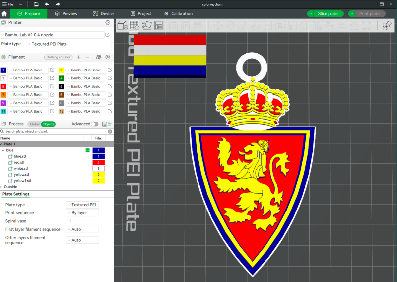 La Liga Real Valladollid Keychain Shield color printable and renderable Model Cetak 3D .c4d .max .obj .3ds .fbx .stl .blend