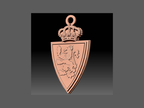 La Liga Real Valladollid Keychain Shield color printable and renderable 3D प्रिंट मॉडल