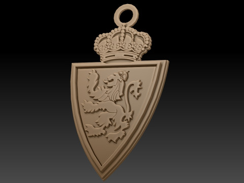 La Liga Real Valladollid Keychain Shield color printable and renderable 3D प्रिंट मॉडल