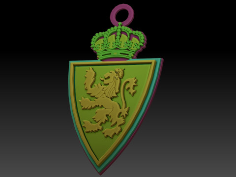La Liga Real Valladollid Keychain Shield color printable and renderable 3D प्रिंट मॉडल