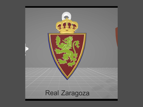 La Liga Real Valladollid Keychain Shield color printable and renderable 3D प्रिंट मॉडल