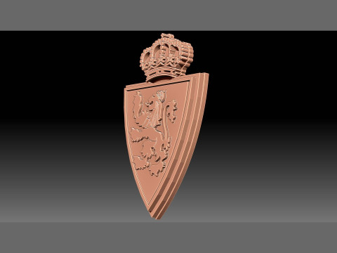 La Liga Real Valladollid Keychain Shield color printable and renderable 3D प्रिंट मॉडल
