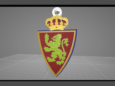 La Liga Real Valladollid Keychain Shield color printable and renderable 3D प्रिंट मॉडल