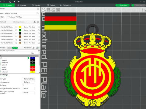 La Liga Real Mallorca Keychain Shield color printable and renderable 3D प्रिंट मॉडल