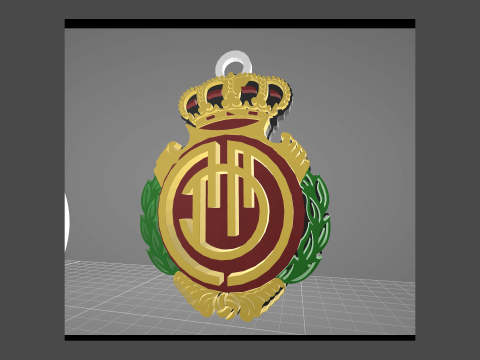 La Liga Real Mallorca Keychain Shield color printable and renderable Modèles 3D en vedette