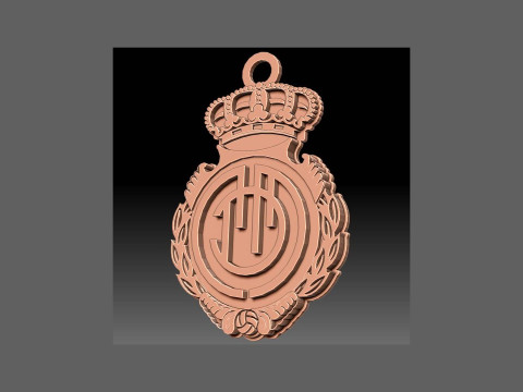 La Liga Real Mallorca Keychain Shield color printable and renderable Modèles 3D en vedette