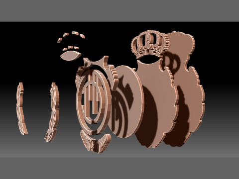 La Liga Real Mallorca Keychain Shield color printable and renderable Modèles 3D en vedette