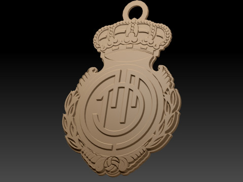 La Liga Real Mallorca Keychain Shield color printable and renderable Modèles 3D en vedette