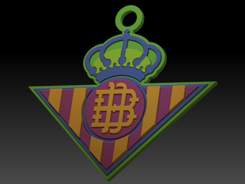 La Liga Real Betis Keychain Shield color printable and renderable 3D Baskı Modeli