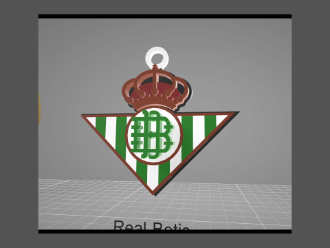 La Liga Real Betis Keychain Shield color printable and renderable 3D Baskı Modeli