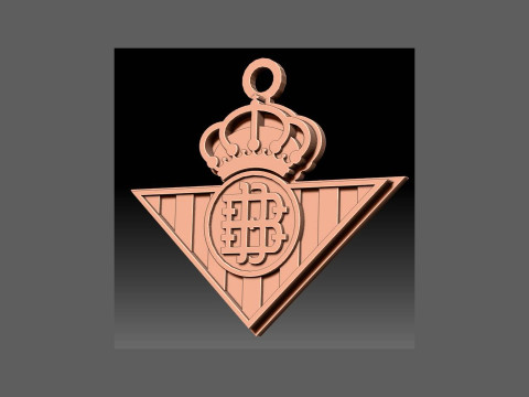 La Liga Real Betis Keychain Shield color printable and renderable 3D Baskı Modeli
