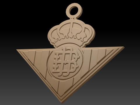 La Liga Real Betis Keychain Shield color printable and renderable 3D Baskı Modeli