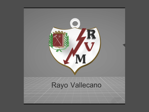 La Liga Rayo Vallecano Keychain Shield color printable and renderable 3D-Druckmodell