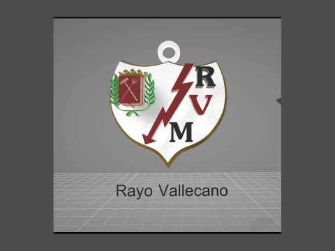 La Liga Rayo Vallecano Keychain Shield color printable and renderable 3D Print Model