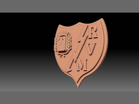 La Liga Rayo Vallecano Keychain Shield color printable and renderable 3D-Druckmodell