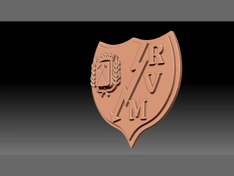 La Liga Rayo Vallecano Keychain Shield color printable and renderable 3D Print Model